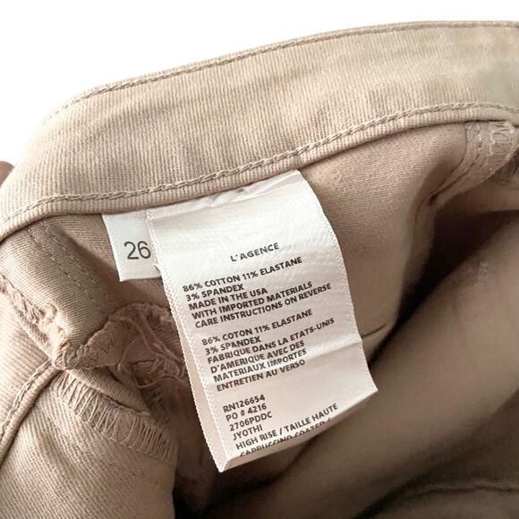 NWT L’AGENCE Jyothi High Rise Split Ankle Jean in Cognac Coated in Size 26 - Picture 10 of 11